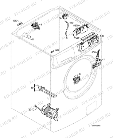 Взрыв-схема стиральной машины Zanussi Electrolux ZWD14270W - Схема узла Electrical equipment 268